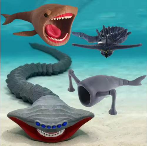 Printed sea monster action - printed,